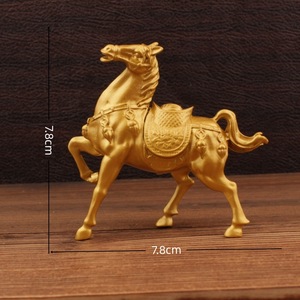 Golden Horse Ornament Alloy Metal Figurine Feng Shui Home Decor Desktop Craft Zodiac Symbol - Product Image 4