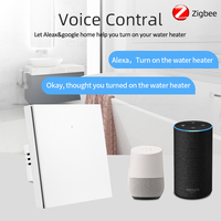 Interrupteur mural électrique intelligent Zigbee 40A à bouton-poussoir pour chauffe-eau, climatiseur, chaudière, avec contrôle par application et vocal