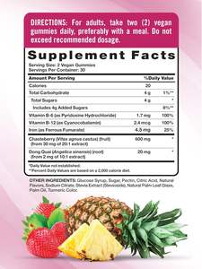 Gummies de vitamines PMS OEM/ODM à la pectine pour soulager le stress, les sautes d'humeur, gummies véganes pour équilibrer les hormones, gummies pour femmes - Product Image 3