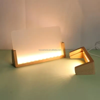 Lampe de Nuit LED 3D en Forme de U Personnalisable à Lumière Chaude pour Bureau, Cadre Photo Commémoratif à Base en Bois avec Panneau Photo en Acrylique pour Sublimation