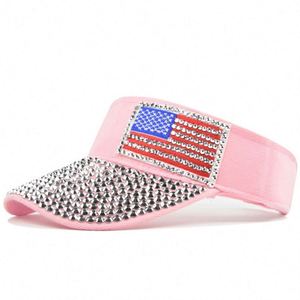 Diseña Tu Propio Sombrero Deportivo con Visera y Cristales con la Bandera de Estados Unidos, Protección Solar, con Pedrería, Venta al Por Mayor - Product Image 3