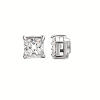 Clips d'oreille magnétiques brillants en CZ, sans perçage, avec sertissage griffe, fausses boucles d'oreilles, bijoux d'oreille tendance, vente en gros
