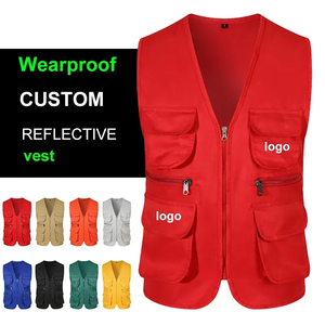 Outdoor Personalized Multi Pocket Tactical Vest Sleeveless Work Safety Vest for Climbing Fishing Hiking