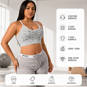 Sujetador Deportivo para Mujer con Tirantes Ajustables, Estampado de Leopardo, Suave, Agradable al Tacto, con Retención de Forma, Secado Rápido, para Yoga, Entrenamiento y Ejercicio - Product Image 1