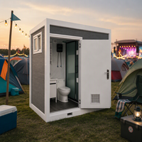 Module sanitaire préfabriqué en panneaux sandwich et structure en acier, toilettes mobiles modulaires portables pour l'extérieur, pour la construction