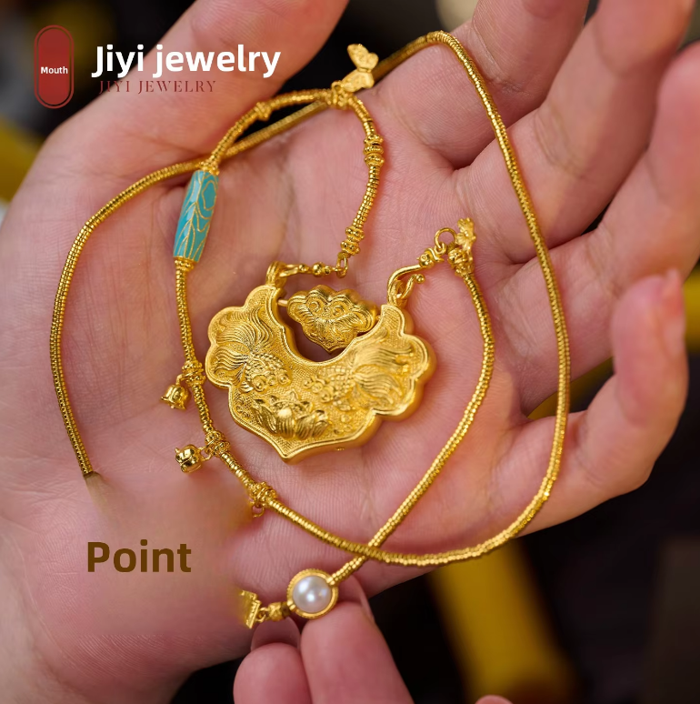 In-stock large lock bag with necklace-50g