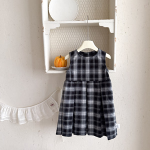 Gilet a scacchi da bambina vestito da bambina autunno 2025 nuovo arrivo gilet stile <span class=keywords><strong>Chic</strong></span> da bambina vestito da bambina - Product Image 4