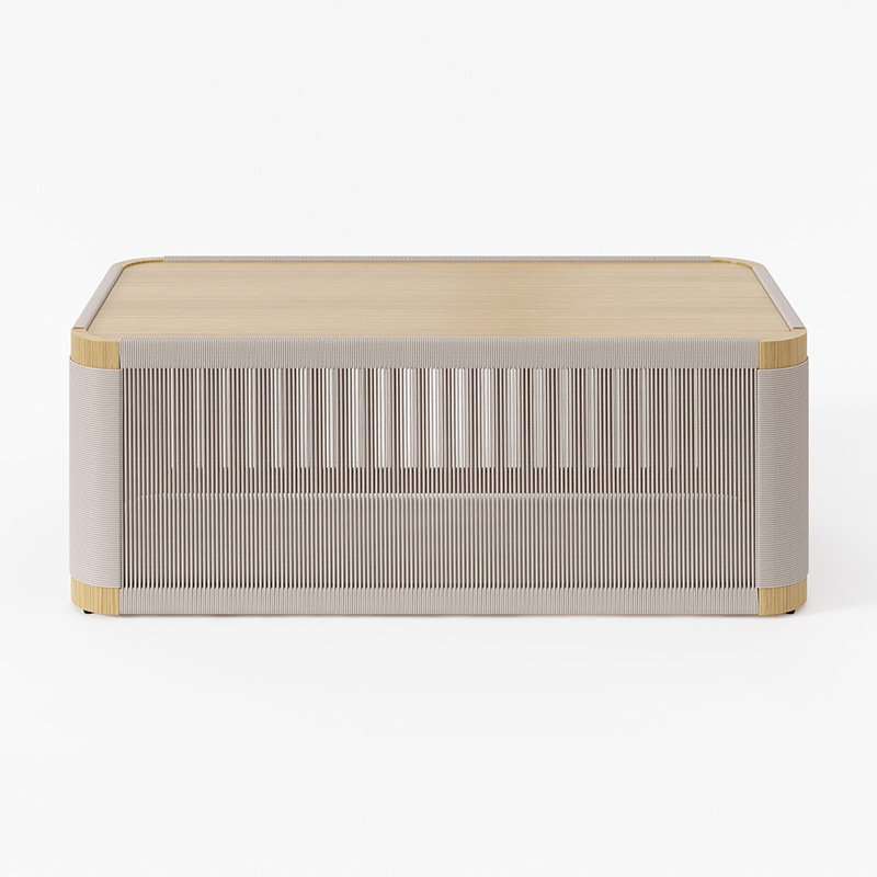 Table basse 12m effet bois aluminium