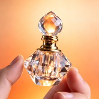 Flacon de luxe vide de 1 ml pour Attar Arabe, en verre transparent décoratif, pour huile d'Oud et huiles essentielles