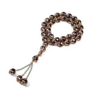 2022 di alta qualità rosario perlina islamico musulmano preghiera perline braccialetto fornitore di gioielli Allah & Muhammad inciso preghiera islamica Ros