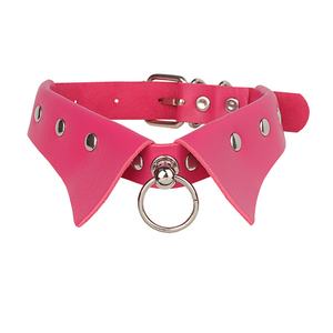 Personalized Bohemian Gothic Punk Leather Collar <b>Necklace</b> with Round O-<b>Ring</b> Pendant for Halloween - Product Image 6