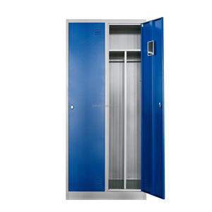 Moderne blaue 2-türige Stahl kleidung Lagers chränke Faltbarer Metalls chrank Kleider schrank für School Gym Hospital Workshop zum Verkauf - Product Image 1