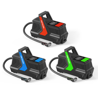 AC/DC Dual Power Electric Digital ABS Car Air Pump 4 Nozzles Portable Tire Inflator with Tire Pressure Monitor Quick Fill