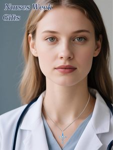 S925 Sterling Silver <span class=keywords><strong>Caducée</strong></span> Angel Wings RN Collier Rhodium Christian Inspiré Graduation Nurse's Day Cadeaux de Noël pour - Product Image 6