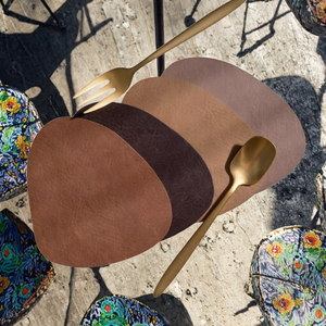 Bohemian <b>Drink</b> <b>Coasters</b> Irregular Sublimation Mats and Pads Vintage Cowhide Pattern Custom Table Decor for Restaurants. - Product Image 3