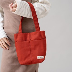 Borsa Tote in tela per lo Shopping a tracolla con Mini borse a tracolla in tinta unita da donna con Logo stampato personalizzato - Product Image 1