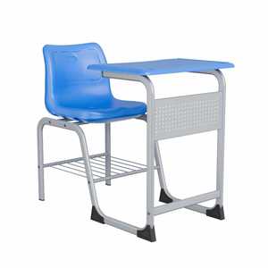 Conjunto de escritorio y silla escolar Lin Ying, azul, estilo moderno minimalista, para uso en el aula por parte de los estudiantes. - Product Image 2