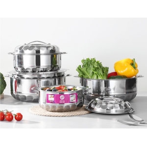 ชุดหม้อเก็บความร้อนสแตนเลสอย่างดี 4 ชิ้น/ชุด สำหรับใช้ในบ้าน ภาชนะใส่อาหารร้อน ทนทาน ใช้งานได้ยาวนาน - Product Image 6