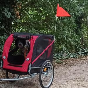 Remorque <span class=keywords><strong>de</strong></span> vélo <span class=keywords><strong>pour</strong></span> animaux <span class=keywords><strong>de</strong></span> compagnie avec housse <span class=keywords><strong>de</strong></span> <span class=keywords><strong>protection</strong></span> contre les intempéries, remorque <span class=keywords><strong>de</strong></span> vélo pliable <span class=keywords><strong>pour</strong></span> chien avec fenêtres en maille, jusqu'à 88 livres - Product Image 3