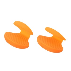 Orange Silicone Spoon Rests With Ribbed Texture For Kitchen Use - Product Image 1
