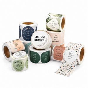 Custom <b>Waterproof</b> Vinyl Printing Round Die Cut Adhesive <b>Labels</b> for Business Branding Packaging Clear Logo Stickers - Product Image 1