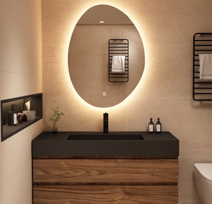 <span class=keywords><strong>Meuble</strong></span>-lavabo <span class=keywords><strong>de</strong></span> <span class=keywords><strong>salle</strong></span> <span class=keywords><strong>de</strong></span> <span class=keywords><strong>bain</strong></span> intégré moderne <span class=keywords><strong>haut</strong></span> <span class=keywords><strong>de</strong></span> <span class=keywords><strong>gamme</strong></span> <span class=keywords><strong>de</strong></span> couleur noyer avec miroir intelligent LED et lavabo - Product Image 3