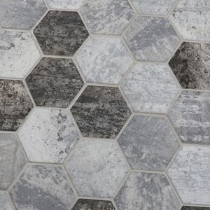Nouvelles mosaïques hexagonales en verre recyclé aspect marbre mat pour crédence de cuisine, salle de bain, décoration de maison, hôtel, restaurant - Product Image 2