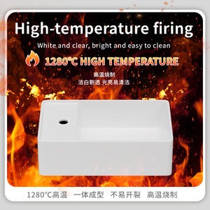 Kích Thước Nhỏ Hình Chữ Nhật Gốm Lưu Vực Cho Hộ Gia Đình Ban Công Phòng Tắm Rửa Cho Căn Hộ Hẹp Dài Rửa Lưu Vực Khách Sạn Nhà Giặt - Product Image 3