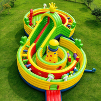 Parcours d'obstacles gonflable pour activités sportives - Matériel PVC, capacité de 1 à 12 personnes, installation facile, château gonflable géant avec toboggan