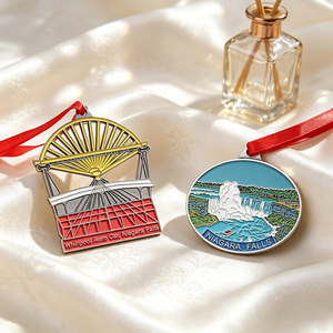 Insignia Metálica Cuadrada Brescia Park Run 2024 con Diseño de Alas de la Victoria, Sin Níquel, Estilo Clásico Personalizado - Product Image 3
