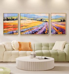 Pure main dessinée style moderne luxe décoration de la maison peintures mur arts paysage peinture à l'huile - Product Image 1