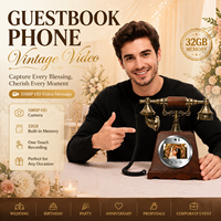 Téléphone de livre d'or vidéo antique avec enregistrement audio et vidéo, et fonction de stockage de messages vidéo pour mariages et cabines photo