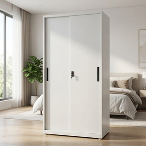 <span class=keywords><strong>Armoire</strong></span> simple à portes coulissantes en acier pour vêtements, directement du fournisseur d'usine, à prix abordable - Product Image 2