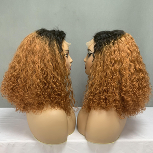 Perruques Bob en Cheveux Humains de Haute Qualité, Luxe, Bouclées, avec Closure 4x4, Super Double Drawn, 14 Pouces - Product Image 2