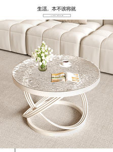 Mesa <span class=keywords><strong>de</strong></span> centro crema <span class=keywords><strong>de</strong></span> estilo italiano, diseño minimalista moderno, <span class=keywords><strong>Cara</strong></span> <span class=keywords><strong>de</strong></span> vidrio templado Simple, muebles creativos para sala <span class=keywords><strong>de</strong></span> estar para uso doméstico - Product Image 6