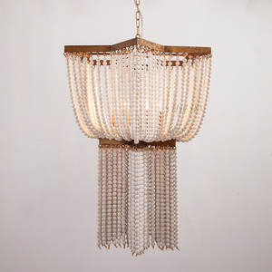 Paese retrò antico bohémien francese <span class=keywords><strong>in</strong></span> <span class=keywords><strong>legno</strong></span> lampadario esagonale camera da letto lampadario - Product Image 2