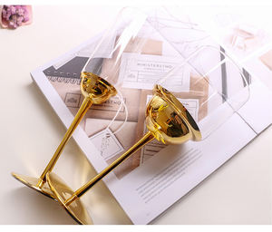 <span class=keywords><strong>Service</strong></span> de vaisselle en laiton avec poignée en or, <span class=keywords><strong>verres</strong></span> à vin, champagne, de haute qualité, pour mariage, hôtel, 12 pièces, 200ml - Product Image 1