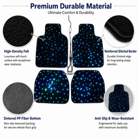Tapis de sol de voiture à fibres optiques LED, tapis Starlight, télécommande APP, 7 couleurs, dégradé, flash musical, synchronisation, vitesse réglable, minuterie