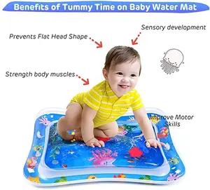 Fabriek Nieuw Ontwerp Pvc Water Mat Opblaasbare Baby Buik Water Speelmat Voor Kinderen 0-3 Jaar Oud