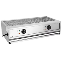 Barbecue commercial populaire en acier inoxydable avec brûleur infrarouge à gaz et chauffe-plats