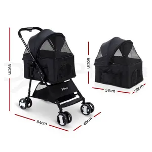 Luxury Folding Pet Stroller Dog /Outdoor Dog Strollers Pet Trolley for sale / Pet Strollers Carrier Travel with Large Wheels