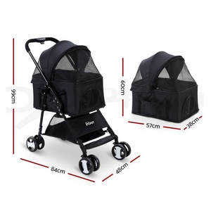 Luxo Foldable Pet Stroller com rodas grandes para uso ao ar livre e Travel Carrying <span class=keywords><strong>Dog</strong></span> ou outros animais de estimação à venda - Product Image 1