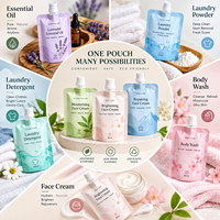 Pochette souple à bec verseur personnalisée avec logo OEM, 30 ml-5 L, étanche, en plastique souple, pour crème cosmétique et soins de la peau