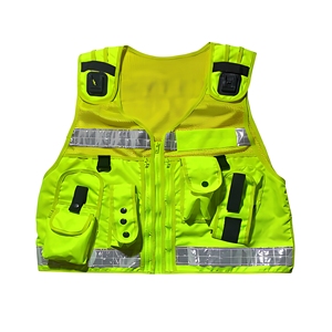Gilet de sécurité réfléchissant haute visibilité, logo personnalisé, gilet tactique de sécurité, plusieurs poches de rangement, gilet de sécurité jaune - Product Image 1