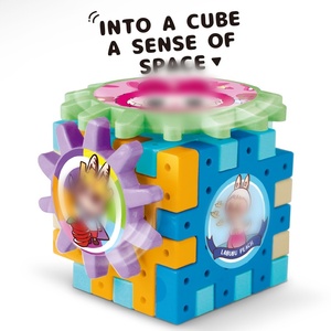 Mainan putar kincir angin dinosaurus roda gigi blok bangunan elektrik serbaguna Set Puzzle partikel besar - Product Image 5