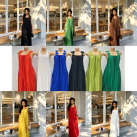 Robe longue plissée sexy et élégante pour femmes africaines, style bohème pour les vacances, robe décontractée à bretelles fines pour femmes
