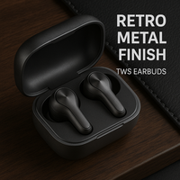 Casque audio rétro en métal HiFi sans fil BT 5.3 avec transducteur dynamique, basses profondes et son de qualité studio