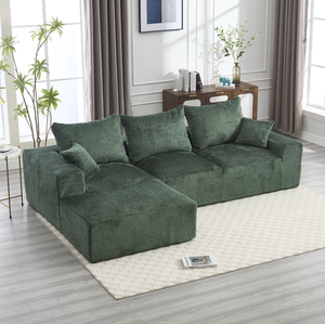 Stylish Chenille Convertible L-Shaped Sofa <b>Set</b> Excellent Touch Intimate Comfort <b>Large</b> Seated Depth Free Stretch Full Compression - Product Image 2
