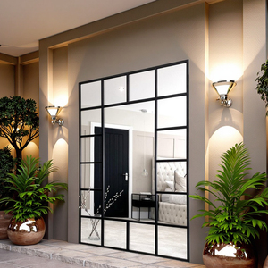 Usine en gros mur sol pleine longueur grand miroir décor à la maison orné extérieur jardin fenêtre grille miroir pleine longueur miroir - Product Image 1