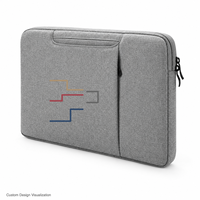 Housse d'ordinateur portable en polyester sur mesure avec poche avant zippée, étui pour ordinateur professionnel